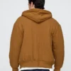 Waffle-Lined Quilted Zip Hoodie