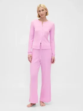 Waffle Wide-Leg Pj Pants