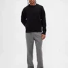 Wool-Blend Relaxed Straight Trousers